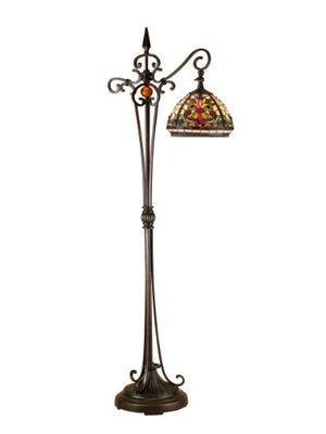 Dale Tiffany TF101115 Boehme Downbridge Floor Lamp, Antique Bronze/Sand and Art Glass Shade