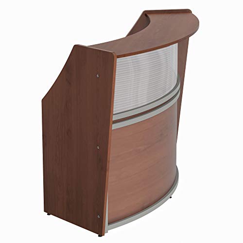 Linea Italia Office Reception Desk, 1 Panel, Cherry