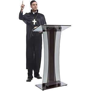 None Lectern Podium Stand, Vertical Black Church Transparent Reading Table
