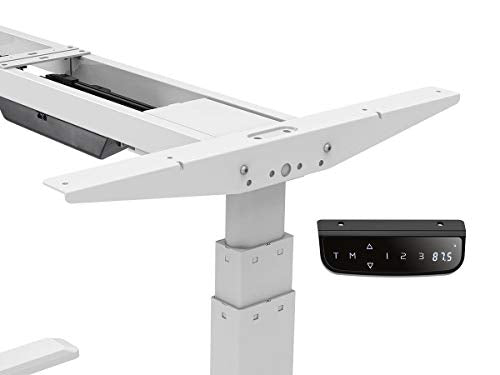 Monoprice Height Adjustable Sit Stand Riser Table Desk Frame - White with Electric Dual Motor, Compatible with Desktops from 43 Inches Up to 87 Inches Wide - Workstream Collection