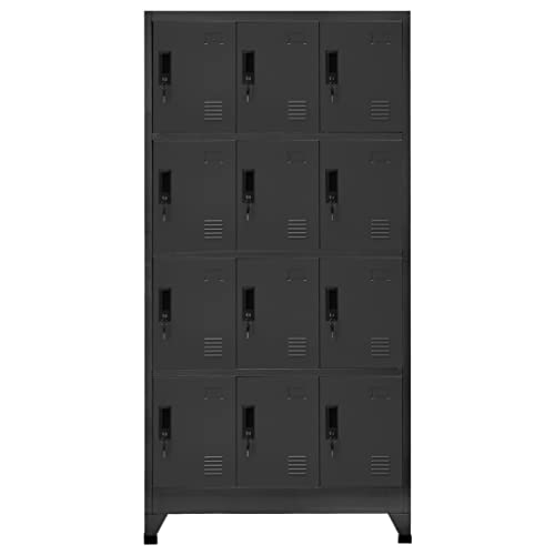WZQWXHW Steel Locker Cabinet 35.4"x17.7"x70.9" Anthracite - Home & Office Storage Solution