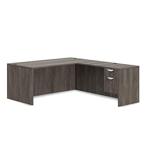 G GOF Double 4 Person Workstation Cubicle (12'D x 12'W) - Desk Only, Artisan Grey