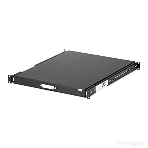 StarTech.com 1U Sliding Server Rack Mount Keyboard Shelf Tray - 55lbs - 22" Deep Steel Pull Out Drawer for 19" AV, Network Equipment Rack (SLIDESHELFD)