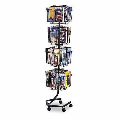 Generic Display Racks, 32 Compartments, 15w x 15d x 60h, Charcoal - Office Organization Magazine Rack