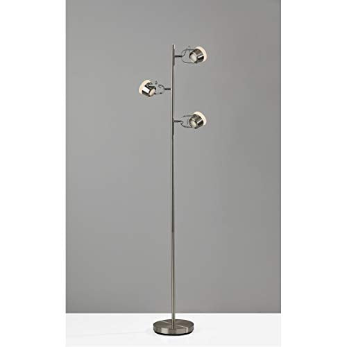 Adesso 2104-22 Nitro LED Tree Lamp, 63.25 in, 3 x 6W LED, Brushed Steel, 1 Floor Lamp