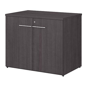 Bush Business Furniture Office 500 Storage Cabinet with Doors - Assembled, 36W, Storm Gray
