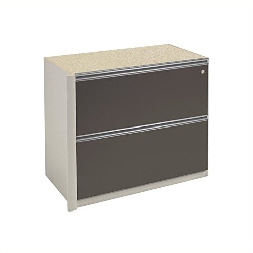 BER936261159 - Bestar Connexion assembled oversized pedestal in Slate amp; Sandstone