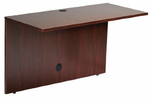 Boss Office Products Holland Series 71" Executive U-Shape Desk with Pedestal File Storage and Hutch, Mahogany