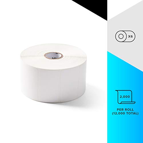 Zebra 2.25 x 1.25 in Direct Thermal Polypropylene Labels PolyPro 4000D Permanent Adhesive Shipping Labels 1 in Core 6 rolls 10031644SP