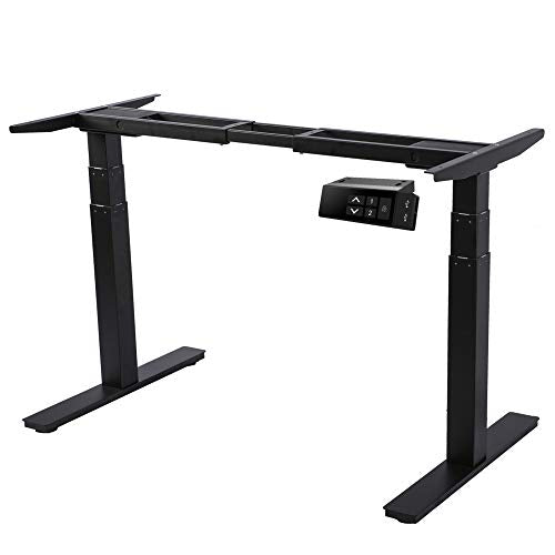 GT Innovation Dual Motor Height Adjustable Desk Sit Stand Desk Stand Up Desk Standing Workstation Monitor Riser Electric Touch Control Dual Motor (Black Base)