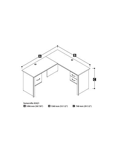 Bestar L-Shaped Desk - Somerville