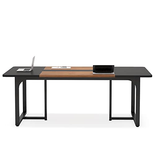 LITTLE TREE 6FT Rectangle Conference Table for 8 People, Industrial Business Large Office Boardroom Desk