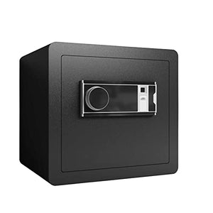 Safe Box, Biometric Fingerprint Safety Boxes for Home, with Digital Touch Pad Double -Deck Cash Money Electronic Safe Box with LED Black