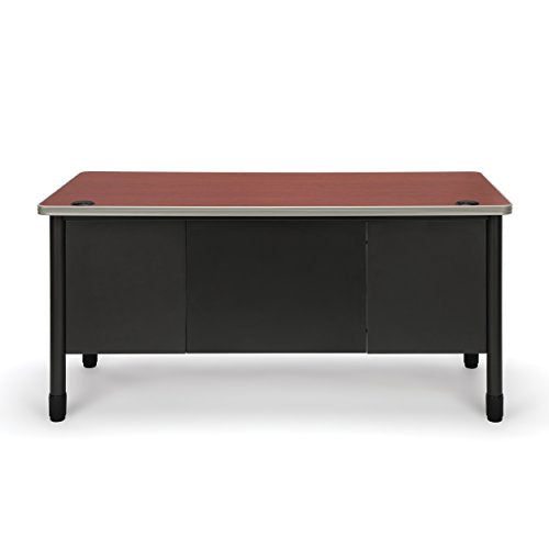 OFM Mesa Series 5-Drawer Steel Desk with Laminate Top - Durable Locking Utility Desk, Cherry, 30" x 60" (66360-CHY)