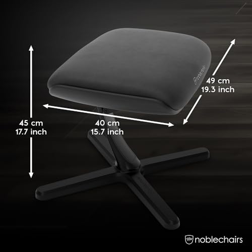 noblechairs Black Edition Footrest V2.0, 45-Degree Tilt, Premium Materials, High-Tech Vinyl Cover