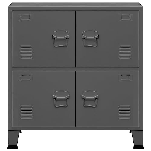 vidaXL Industrial Style Anthracite Steel File Cabinet Sideboard Storage Chest