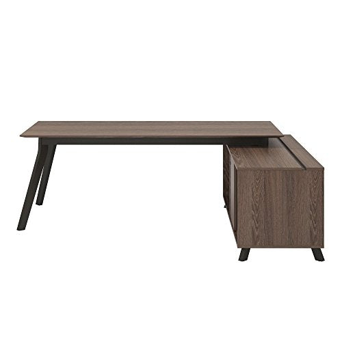 Ameriwood Home 9291196COM AX1 L-Shape Desk, Medium Brown
