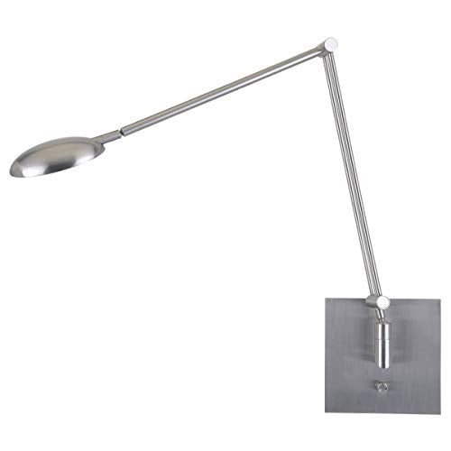 Desk Lamps 1 Light Fixtures with Brushed Steel Finish Metal Material SSL Type 7" 6.3 Watts