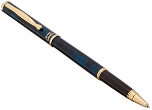 Pilot Cavalier Hi-Tec-C Gel 0.4mm Fine Ink Ballpoint Pen, Marble Black/Blue Body (LCA-3SRC4-BL)