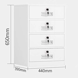 Office Supplies 4-Layer Metal Drawer Filing Cabinet with Lockable Desk - Home Office File Manager and Storage Box