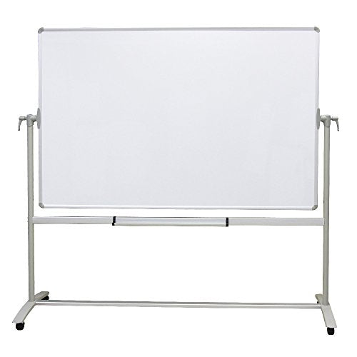 VIZ-PRO Double-Sided Magnetic Mobile Whiteboard, 72 x 48 Inches, Steel Stand
