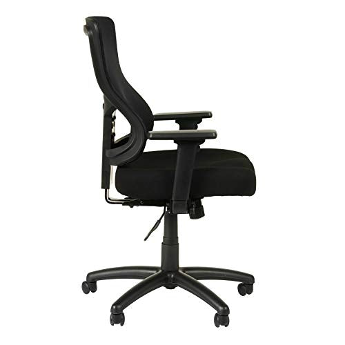 Alera ALEELT4214S Elusion II Series Mesh Mid-Back Synchro with Seat Slide Chair, Black