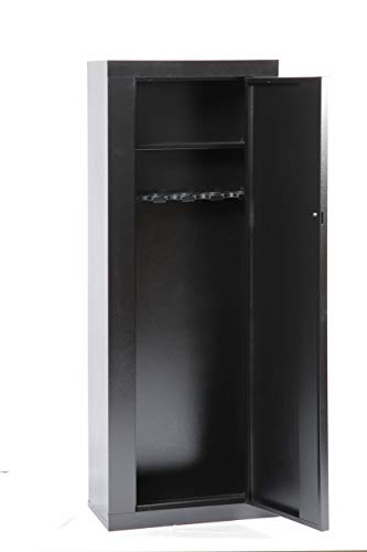 American Furniture Classics Gun Security Cabinet 10 Gun Metal Security Cabinet with 3 Pt. Locking System, Black