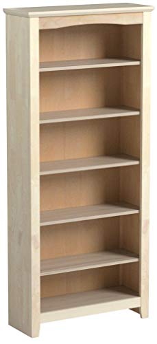 International Concepts Shaker Bookcase, 72-Inch, Unfinished