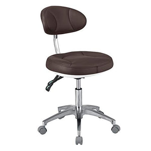 WONOOS Dentist Stool Adjustable Drafting Chair Heavy Duty with Wheels - Black