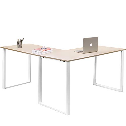 joupugi Computer Corner Desk, L-Shaped Desk Writing Gaming Gamer Command Center Workstation Desk for Home Office