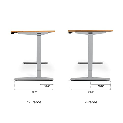 UPLIFT Desk Ash Gray Laminate Standing Desk 60x30 - 2-Leg V2 Adjustable (White)