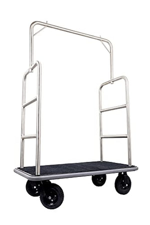 Wholesale Hotel Products Stainless Steel Black Wheel Utility Cart Wagon