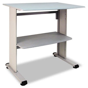 Buddy Products Stand Up Workstation with Beveled Edge, 26.5 x 39.75 x 36.75 Inches, Gray (6461-18)