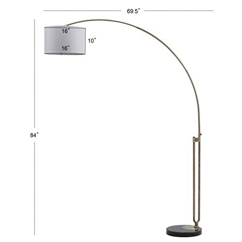 Safavieh Polaris Arc Floor Lamp Antique Brass/Black 84-inch LED Bulb Included