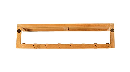 Arb Teak & Specialties ACC589 Wall Shelf with Eight Hooks