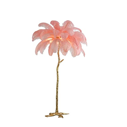 WAOCEO Modern Rustic Feather Floor Lamp - Living Room Bedroom Holiday Decoration
