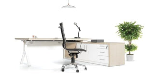 UGOS Executive L-Shaped Office Set with Return & Cabinet