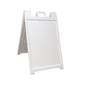 Plasticade Deluxe Signicade Portable Folding Double Sided Sign Stand, White (2 Pack)