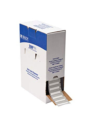 Brady BM71-187-175-342 0.5" Width x 0.75" Height White Color B-498 Repositionable Vinyl Cloth Label With Semi-Gloss Finish For BMP71 Label Printer (1000 Per Roll)