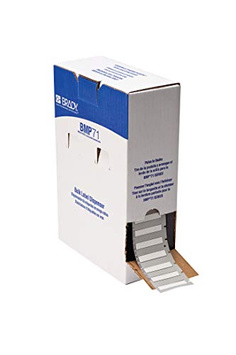 Brady BM71-187-175-342 0.5" Width x 0.75" Height White Color B-498 Repositionable Vinyl Cloth Label With Semi-Gloss Finish For BMP71 Label Printer (1000 Per Roll)