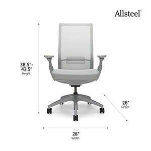 Allsteel Evo Office Chair with Lumbar Support, Adjustable Arms, Activated Recline - Gray Frost Mesh