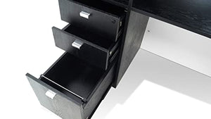 Zuri Furniture Clinton Modern Reception Desk in Black Oak with White Acrylic Front