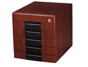 File Cabinet Office Supplies Woody Desktop Storage Box Drawer with Lock Filing Cabinets (Color : 5 Layers)