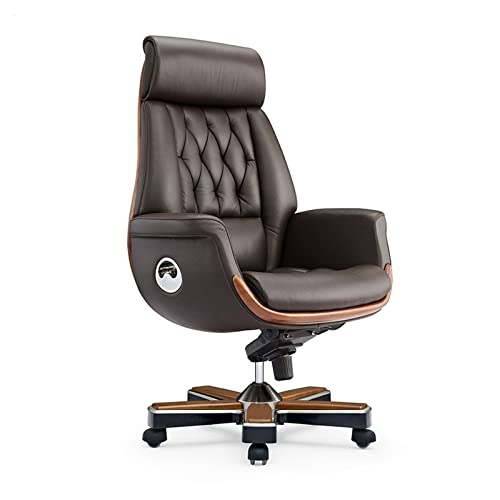 YIORYO Ergonomic Business Boss Chair, Adjustable Height Swivel Leather Executive Office Chair
