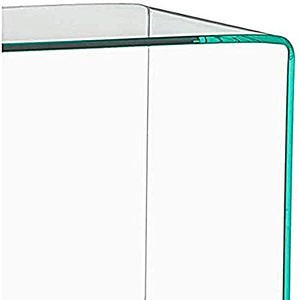 Neos Modern Furniture Bent Glass Computer Desk Contemporary Rectangular Shaped PC Laptop Workstation Study Table Home Office Writing for Small Spaces, Better Than Acrylic or Lucite, 50" L, Clear