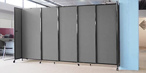 VERSARE Straightwall Sliding Portable Wall Partition | Freestanding Office Dividers | Locking Wheels | Dark Gray SoundSorb Panels