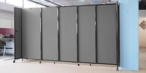 VERSARE Straightwall Sliding Portable Wall Partition | Freestanding Office Dividers | Locking Wheels | 15'6" Wide x 7'6" Tall Black SoundSorb Panels