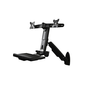 StarTech.com Sit Stand Dual Monitor Arm - for 2 x 24in Monitors - Height Adjustable - VESA Dual Monitor Stand - Sit Stand Workstation (WALLSTS2)