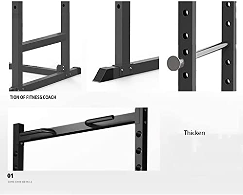 ZLGE Home or Commercial Barbell rackSquat Rack Weight Lifting Cage Multifunctional Squat Rack Frame Weightlifting Bed Home Bench Press Barbell Gantry Home Fitness Equipment Strength Training