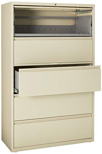 Lorell 5-Drawer Lateral File, 42 by 18-5/8 by 67-11/16-Inch, Putty